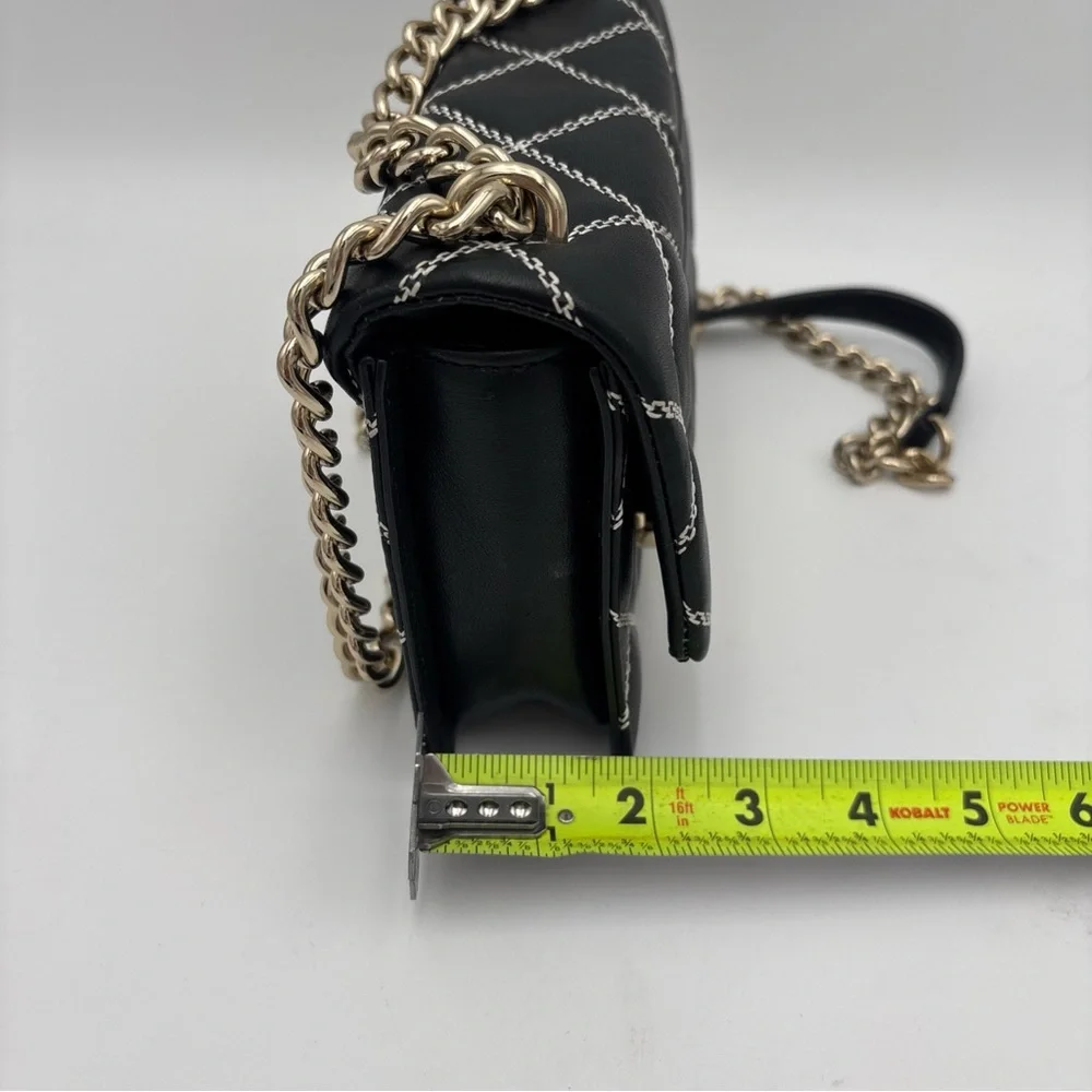 Kate Spade Quilted‎ Black Crossbody with Gold Chain